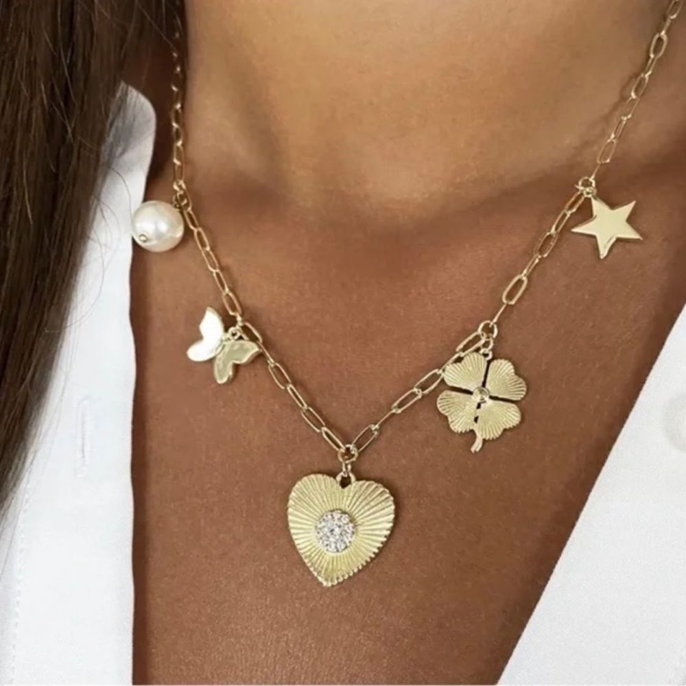 Jennifer Miller Yellow Gold Heart Charm Necklace​​